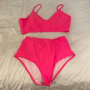 Hot pink two piece